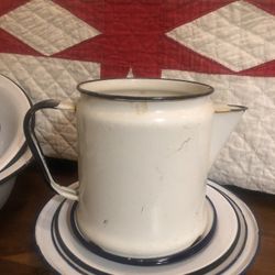 Antique Enamelware Lot Farmhouse 