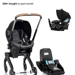 Evenflo Shyft DualRide Infant Car Seat Stroller Combo with Carryall Storage (Boone Gray)