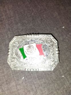 Sterling heavy duty Mexico flag buckle