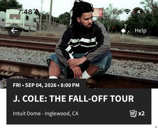 September 4th Inuit Dome J COLE  Two tickets