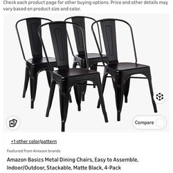 Metal dining chairs/ bar stools set of 4