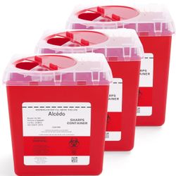 3 Pack Alcedo Sharps Container for Home and Professional Use 2 Quart..