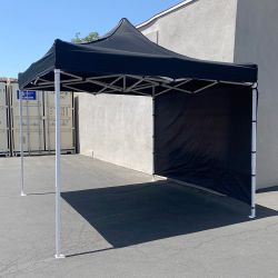 New in box $120 Heavy Duty Canopy 10x10 FT with (1) Sidewall, Ez Popup Outdoor Party Tent (Blue, Red)