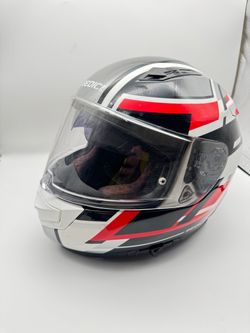 Full-Face Motorcycle Helmet Black Red White
