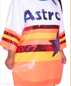 Houston Astros Inspired Sequin Jerseys - Tunic/Dress