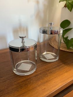 Glass bathroom canisters