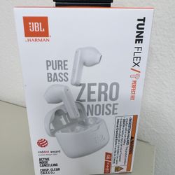 JBL Tune Flex True Wireless Noise Cancelling Earbuds with Bluetooth 5.2 (White)