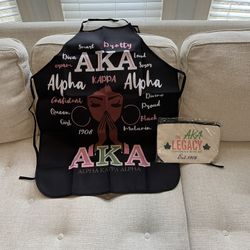 ALPHA KAPPA ALPHA APRON & COSMETIC BAG SET