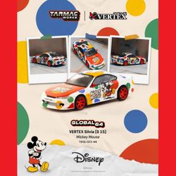 Tarmac Works 1:64 Nissan Vertex Silvia S15 Mickey Mouse Global64