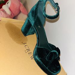 Velvet platform heels