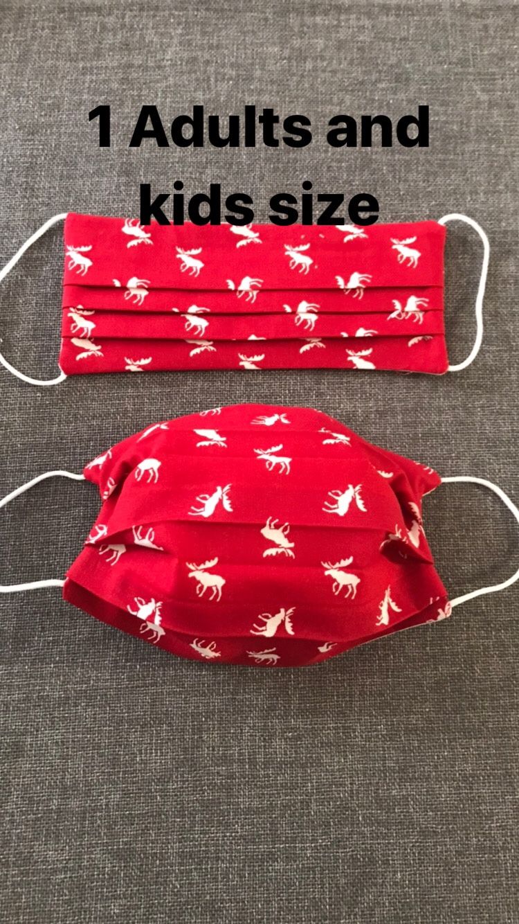 Christmas Face Masks Double layer with filter pocket for kids and Adults size