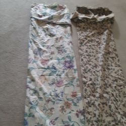 2  Floral Shower Curtain With Balance Attached To Them