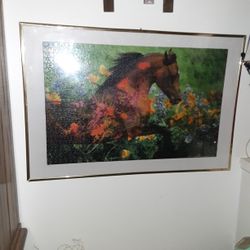 24"×30" Framed Horse Puzzle Picture Wall Hanging