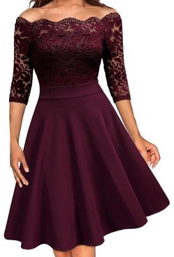 MISSMAY Women's Vintage Floral Lace Half Sleeve Boat Neck Dress size XL, new with tag/not used