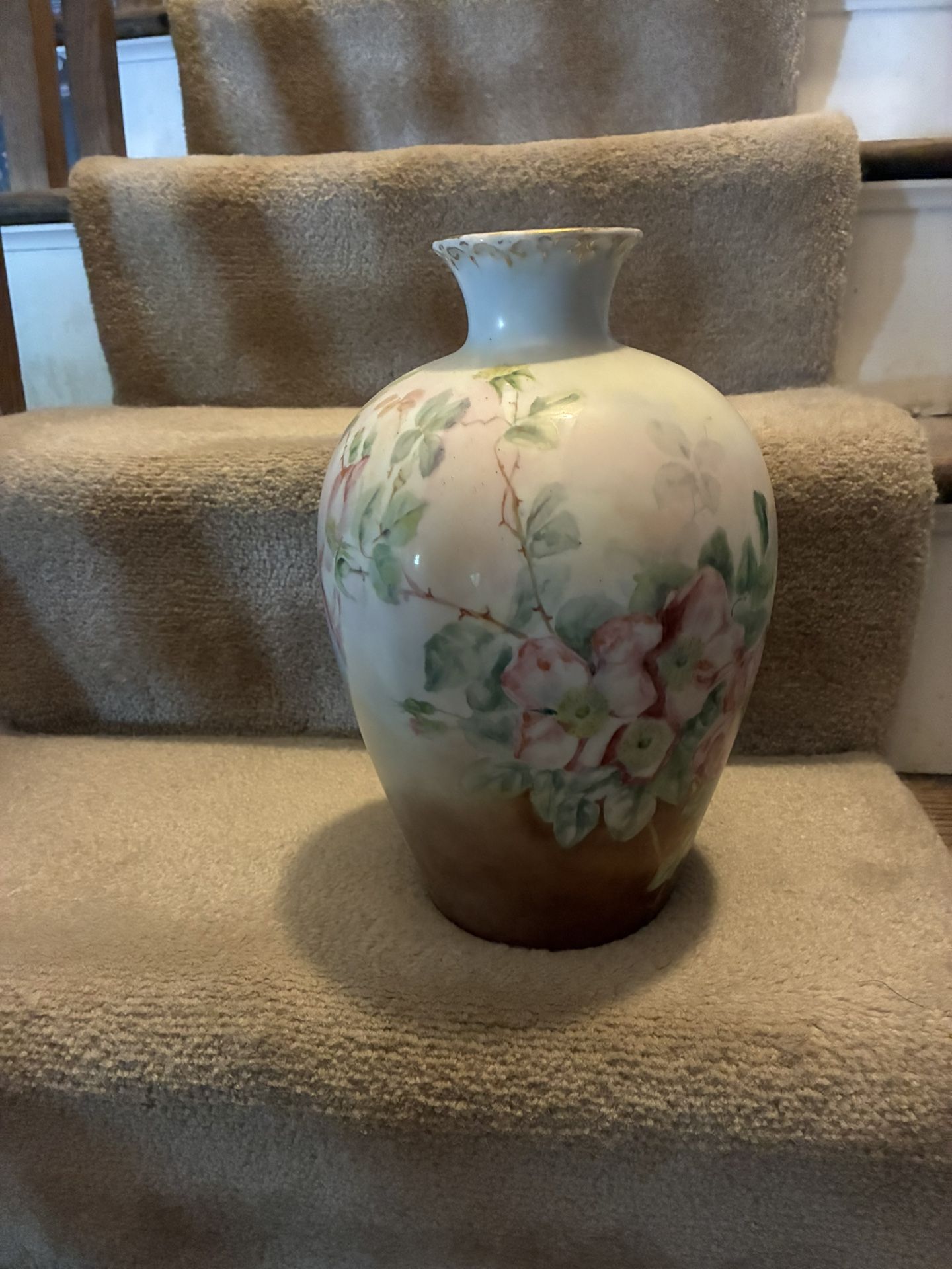 Large Hand Painted JPL Limoges China Vase