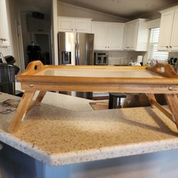 Winsome Wood Alani Breakfast Bed Tray featuring a natural wood finish with a white surface