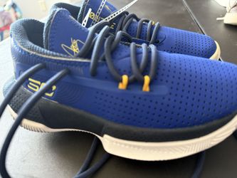 Kids Under Armour Blue and Yellow Sneakers with Breathable Mesh