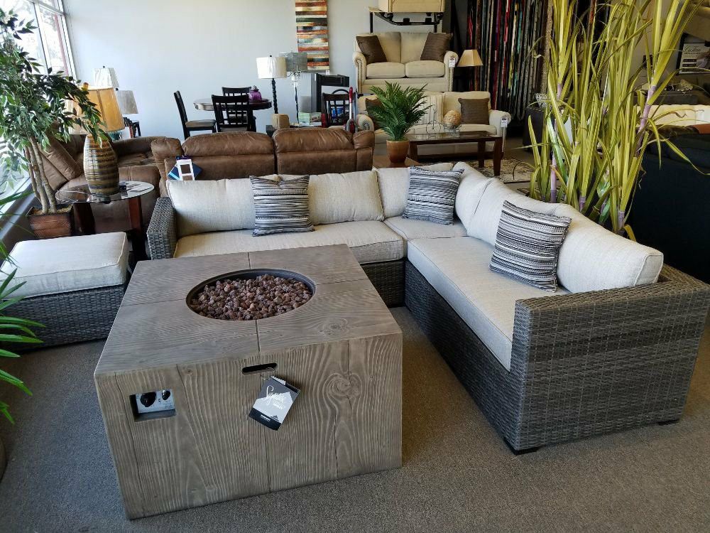 New outdoor patio furniture sectional sofa with fire pit tax included free delivery