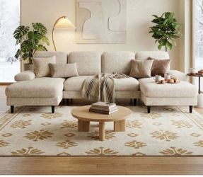 99" U-Shaped 6 Seat Sofa Couch for Living Room