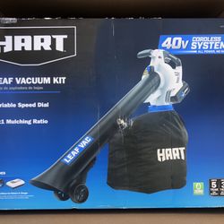 HART 40V Cordless Leaf Vacuum Kit with Battery and Charger 