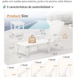 Lue Bona Silla Tumbona Con Mesita