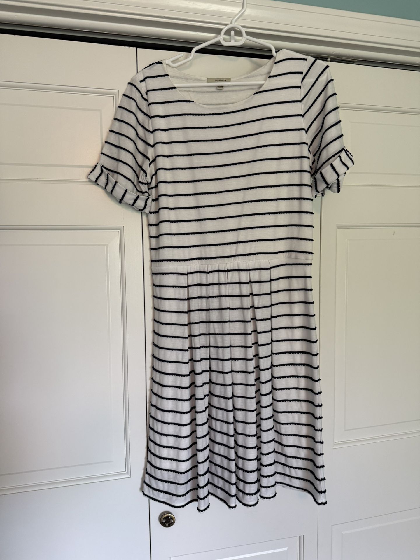 Blue and White Striped Cotton Dress