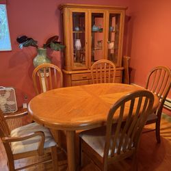 Oak Dining Table Set