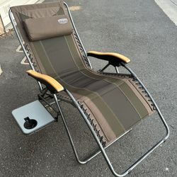 Sportsman’s Warehouse Reclining Camping Chair w/ Folding Side Table