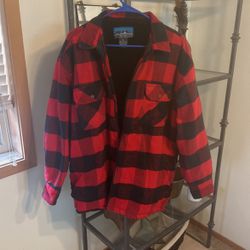 Red/Black Fleece Lined Flannel Coat (XL) 