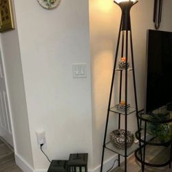 Pretty Home Decoration Floor Lamp Comes With 3 Glass Shelves With 2  Bulb  New 