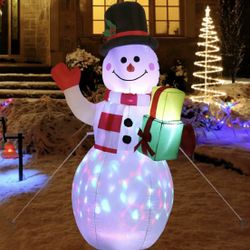 Christmas 5 FT Inflatable LED Light Up Snowman Santa Decoration for Outdoor
