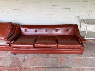 Vintage Tufted Leather Sofa
