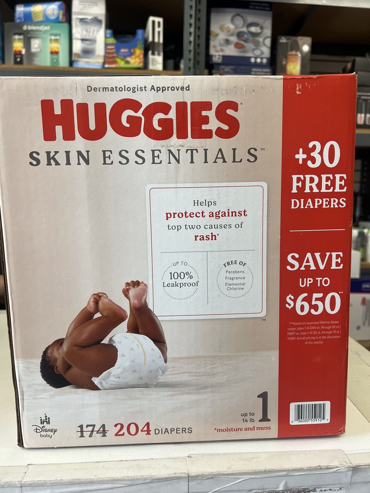Huggies Skin Essentials Size 1-2 / 204 Ct