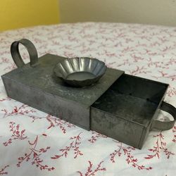 Tin Matchbox Chamber Stick Old