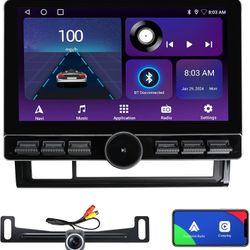 10 inch Car Stereo Dash Kit Replacement for Toyota Tacoma Radio Upgrade 2005-2015,QLED Touch Screen Head Unit w/Wired Wireless CarPlay Andriod Auto GP