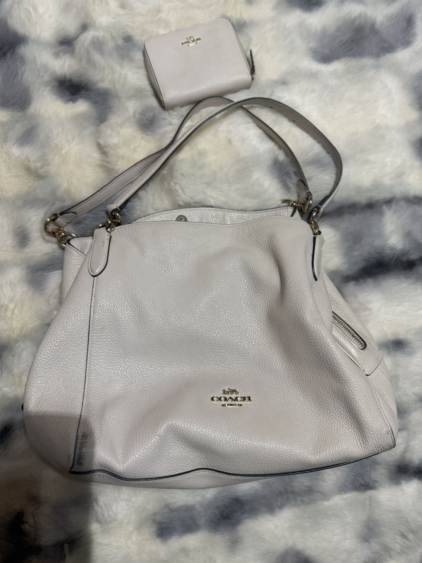 Coach Hallie Cream Bag And Wallet