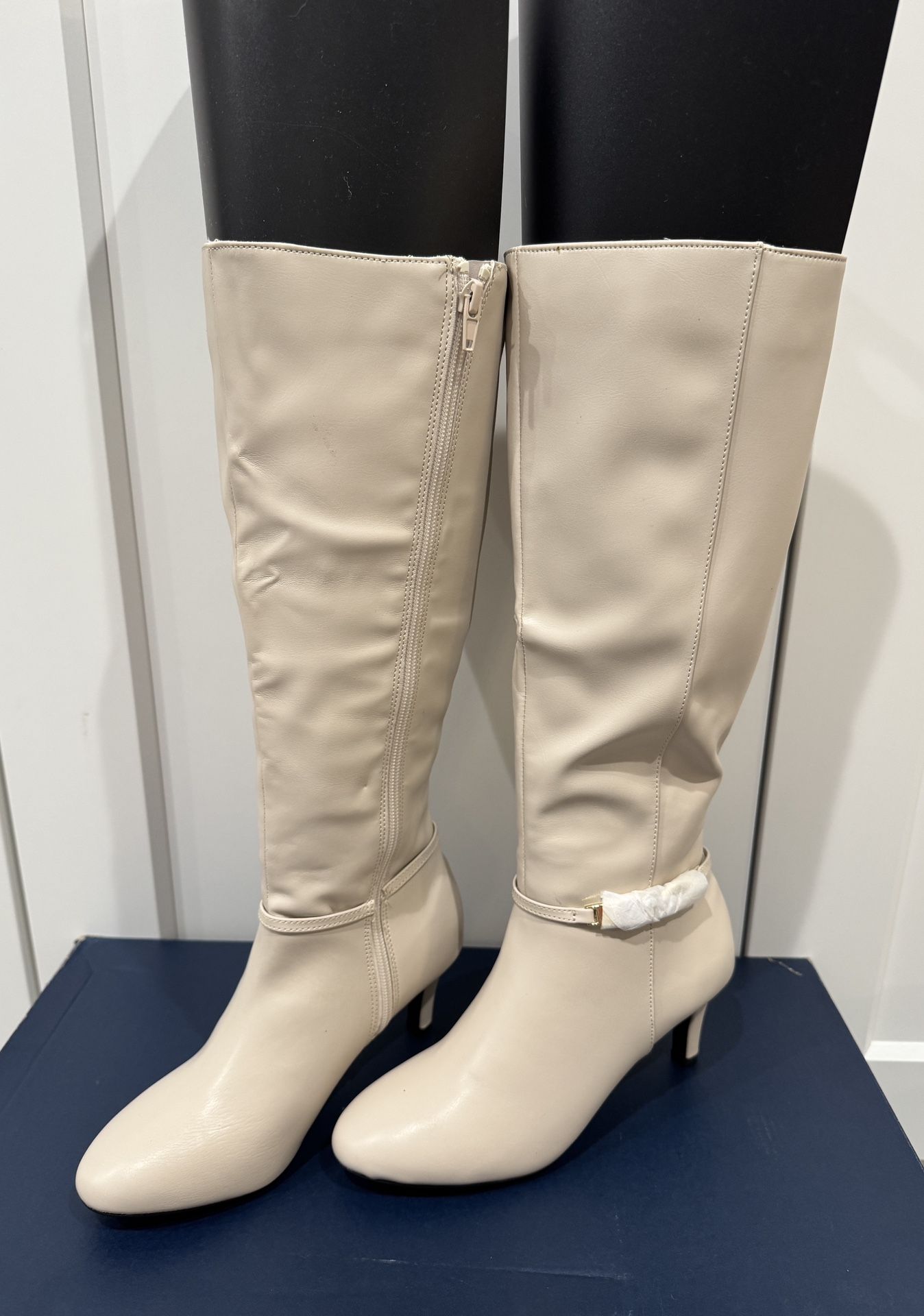 NIB Karen Scott Hanna Winter White Knee-High Women's Boots, 6.5 Medium Wide Calf