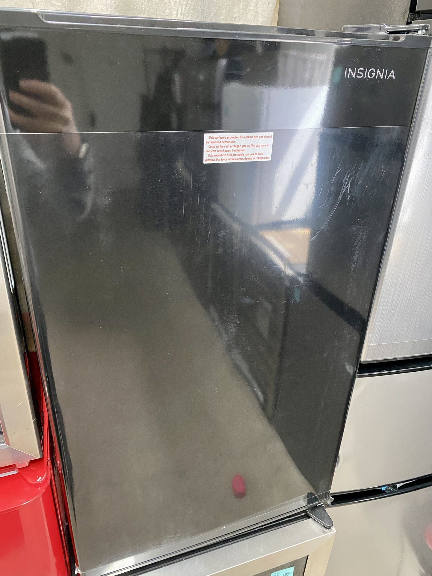 New 3.3 ft.³ mini refrigerator $100 with blemish for college dorm condo apartment hotel motel semi trailer barn RV camper shed kitchen bar.