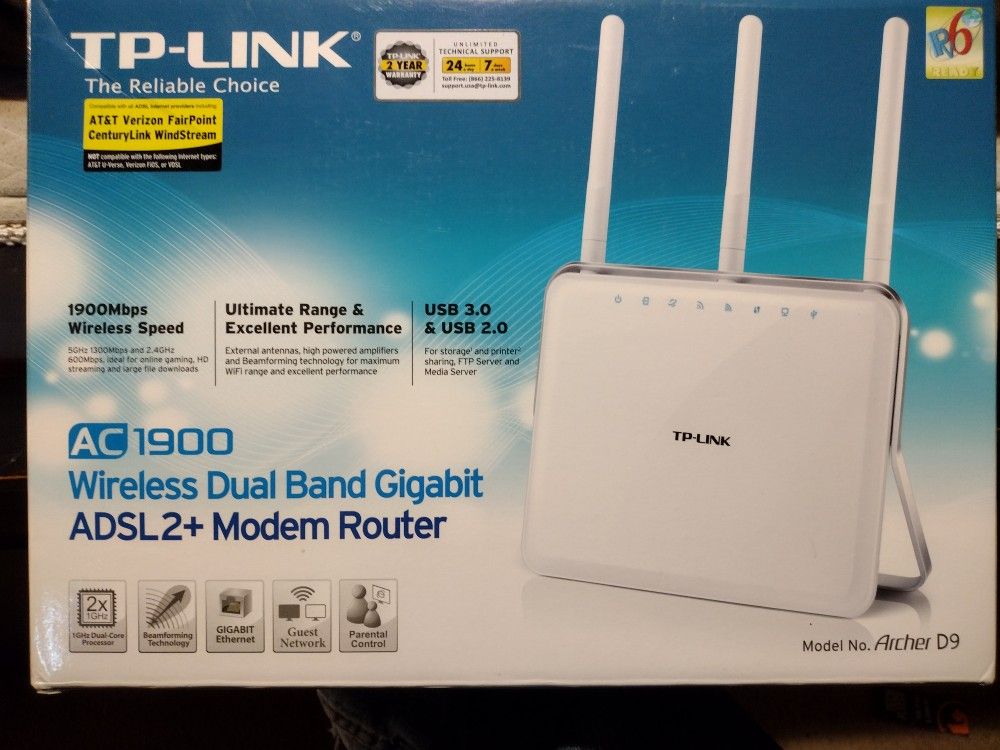 TP-Link Ac 1900 Wireless Adsl2+ Modem Router