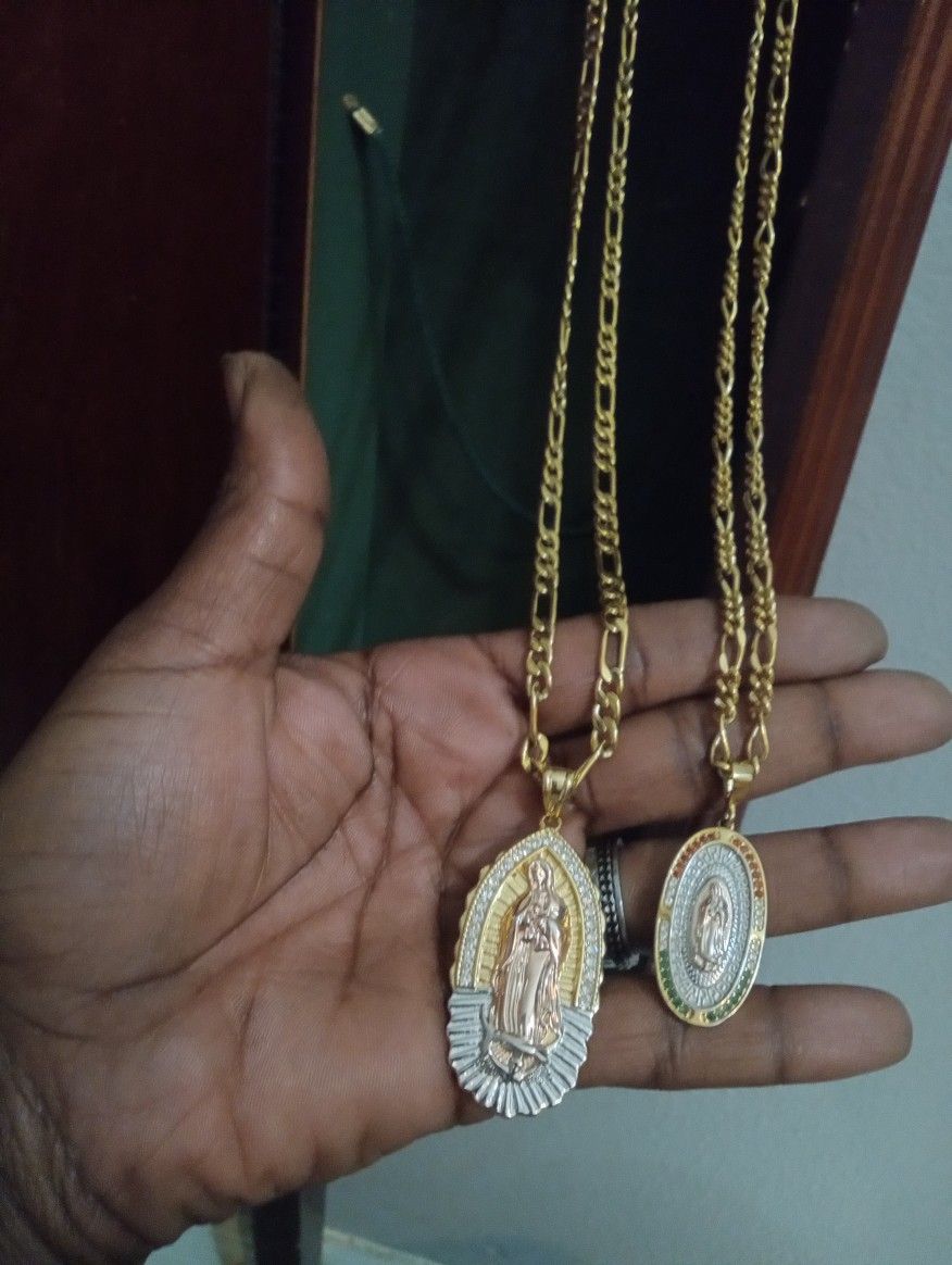 24kp Virgin Mary Necklaces