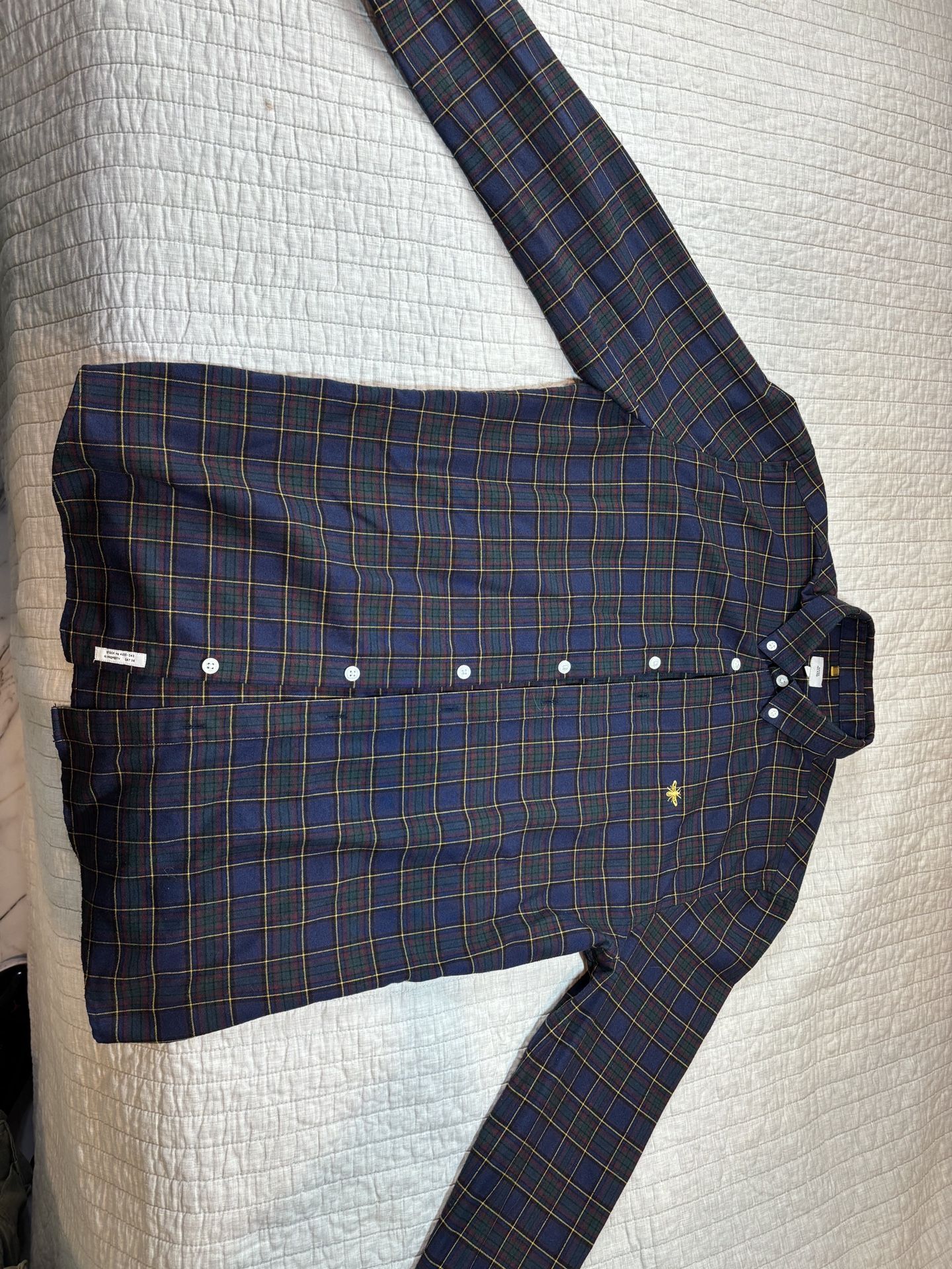 Blue & Green Plaid Flannel Size Medium