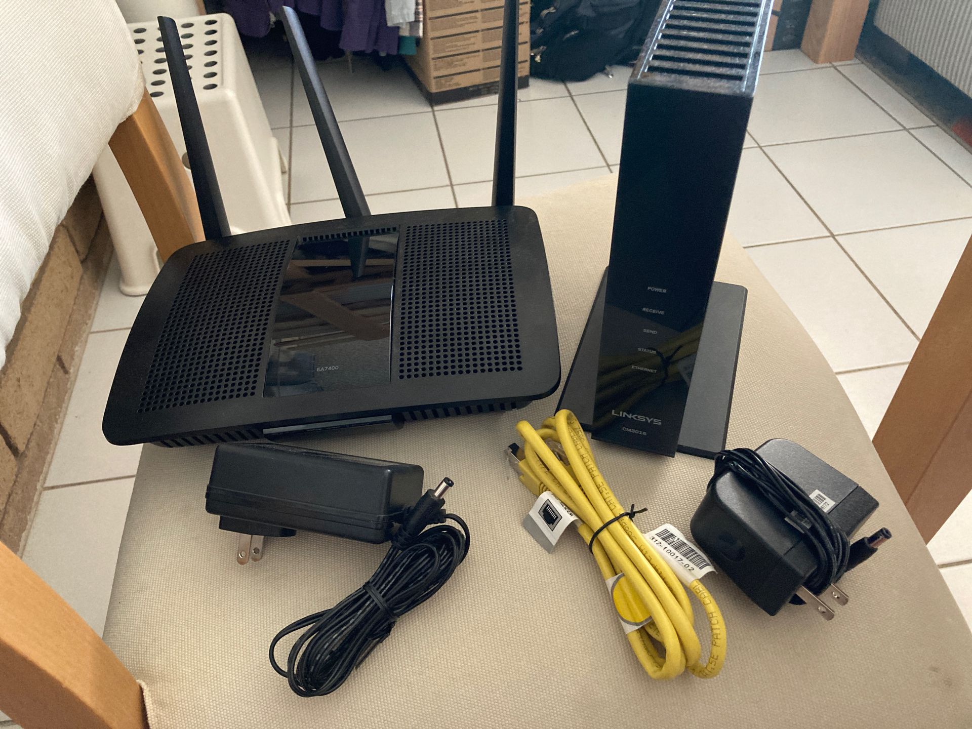 Linksys cm3016 modem and ea7400 router