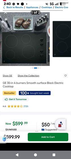 GE 30-in 4 burners Smooth surface Black Electric Cooktop / stove-New still in box