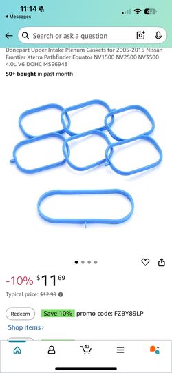 Donepart Upper Intake Plenum Gaskets