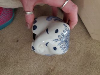 Ceramic Elephant Bank With Bank Stopper