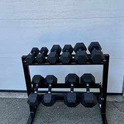 Gym Set Dumbbells And Racks! 