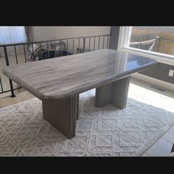Marble top dining table fit for 6