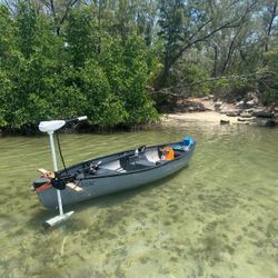 14ft Fishing Canoe w/ Trolling Motor & Battery – Ready to Use