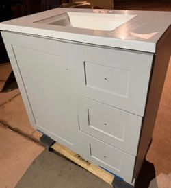 30” GREY COLOR BATHROOM VANITY NEW