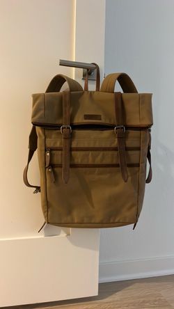 Gito Leather Handmade Bali Backpack – Canvas & Leather – Dark Tan